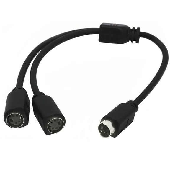 Jesscasday S-Video 4 Pin Mini DIN Y Splitter Connectors Cable S-Video 1 Male to 2 Female Din Plug Extension Splitter Y Cable for TVs