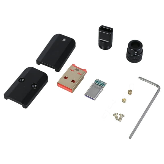 Jesscasday Screw Mounting Type USB 2.0 Type C Male Plug Connector DIY Kit Support 65W Charging for Cable Component Assembly