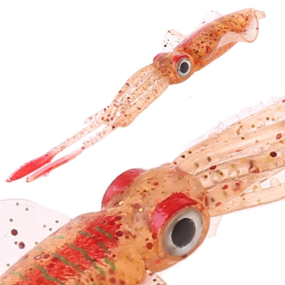 Jesscasday Sea Fishing Squid Bait with Ear Thin Fin Soft Baits Fish-shaped Fake Lure