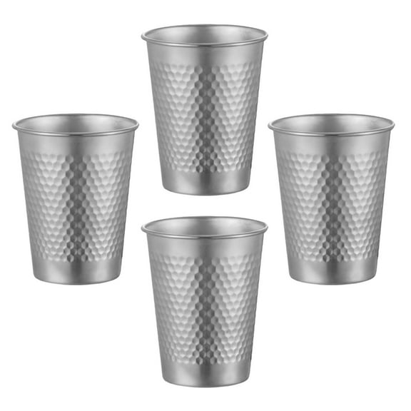 Jesscasday Set Of 4 Stainless Steel Drinking Glasses Stainless Steel Drinking Cups Perfect For Home And Outdoor Activity