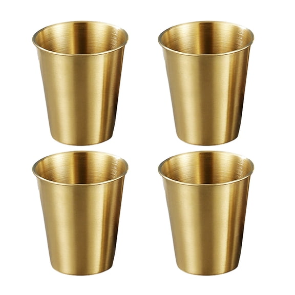 Jesscasday Set Of 4 Stainless Steel Drinking Glasses Stainless Steel Drinking Cups Perfect For Home And Outdoor Activity