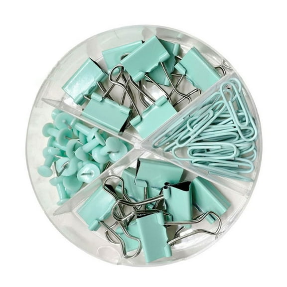 Jesscasday Set of 62/116Pcs Paperclips Binder Clips Pushpins, Office File Binding Supplies