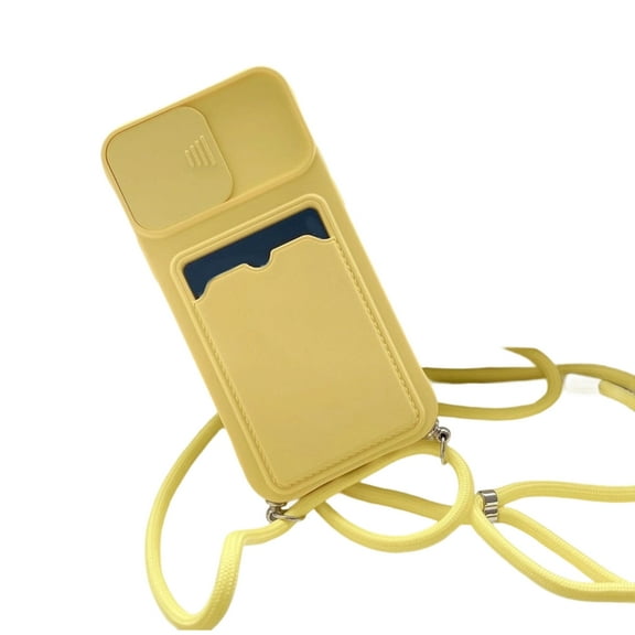 Jesscasday Silicone Protective Case For Phone 15 With Sliding Lens Guard And Convenient Card Storage Pocket