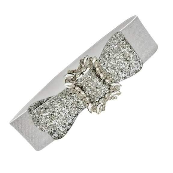 Jesscasday Sparkly Wide Waist Belt Rhinestones Buckle for Hot Girl Glitter Corset Trendy Underbust Waist Chain Belt Disco Party