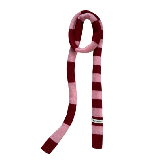 Jesscasday Stylish Women Skinny Scarf Cold Weather Knitted Neckerchief Multipurpose Scarves