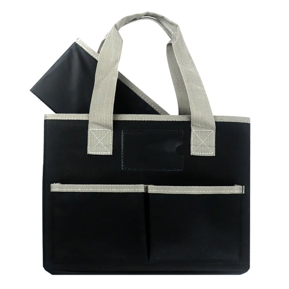 Jesscasday Teacher Tote Art Craft Organizer Bag Handheld Storage Tote Bag 8 Pockets Canvas Carrying Caddy for Mother Teacher Artist