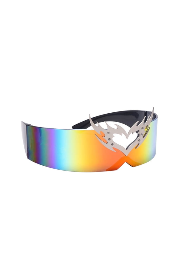 Technology Fire Heart Sunglasses UV400 Protective Eyeglasses For Fashion Individuals All Matching Punk Club Eyewears