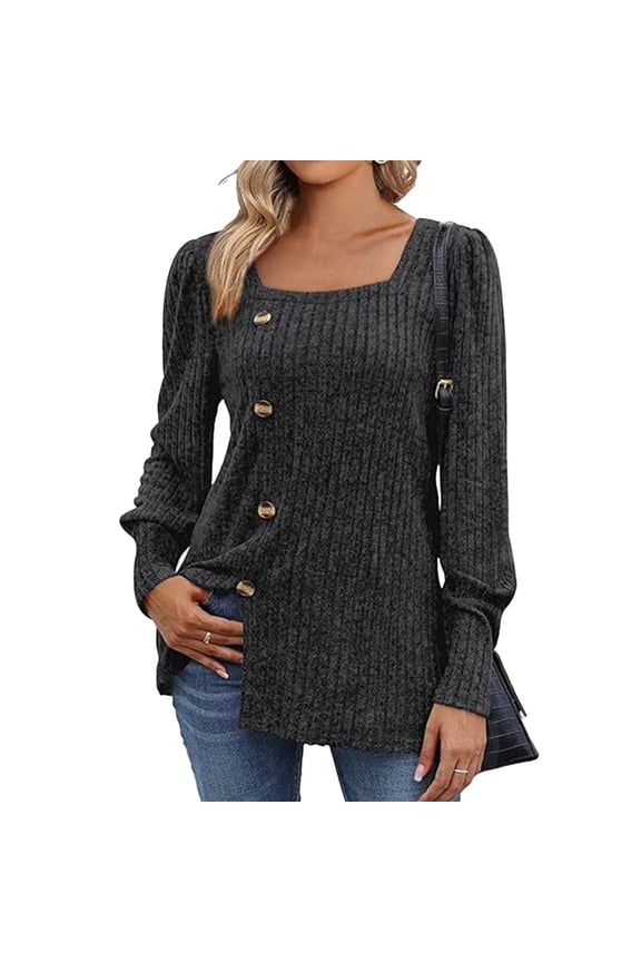 Trendy Oversized Bubble Arm Sweatshirt Soft Polyester Comfortable Ladies Tops