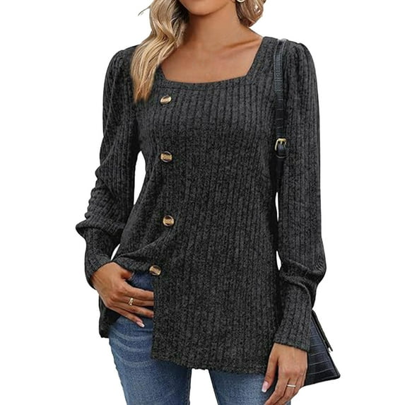 Jesscasday Trendy Oversized Bubble Arm Sweatshirt Soft Polyester Comfortable Ladies Tops