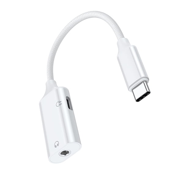 Jesscasday Two Interfaces USB C To 3.5mm Headphone Adapters PD60W Power Delivery DACs Enhances Sound For Laptops And Phones