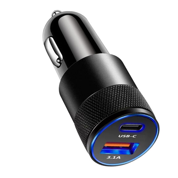 Jesscasday USB C Car Charger 2 Port for Family Travel QC3.0 3.1A Fast Charging for Phone
