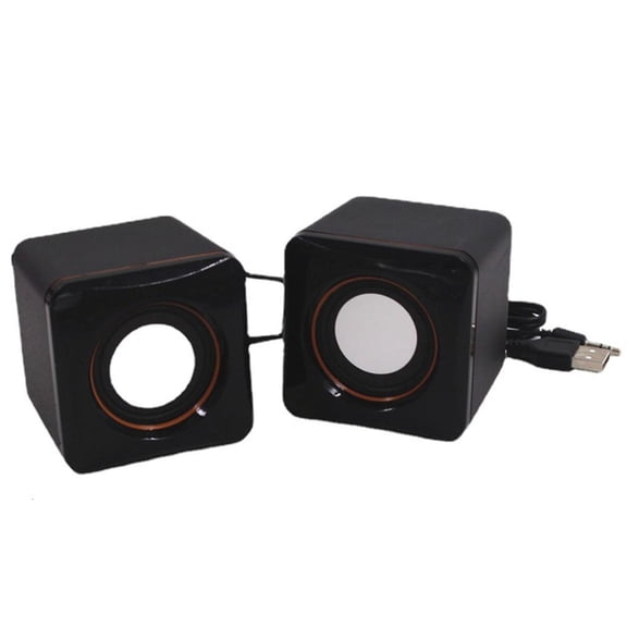 Jesscasday USB Corded Speaker Mini Desktop Loudspeaker Subwoofer for Laptops PC Computer