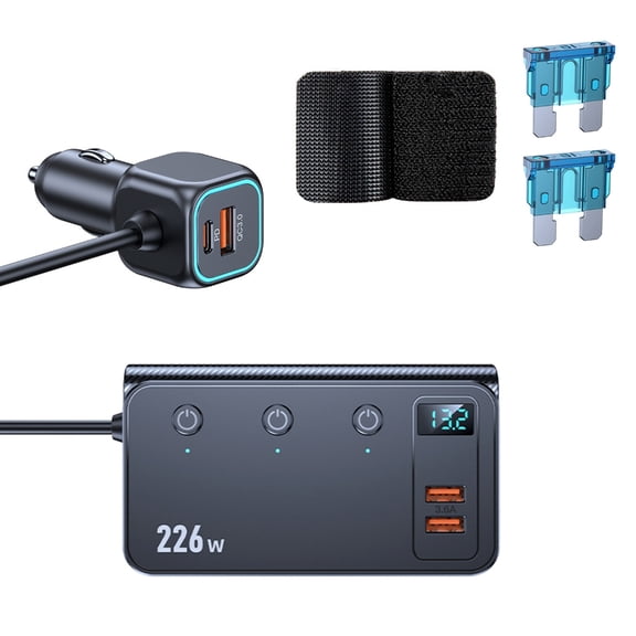 Jesscasday Universal 12V 24V Vehicle Charger Spliter Supporting PD3.0 For Quick Charge Of Phones Laptops Tablets Safely