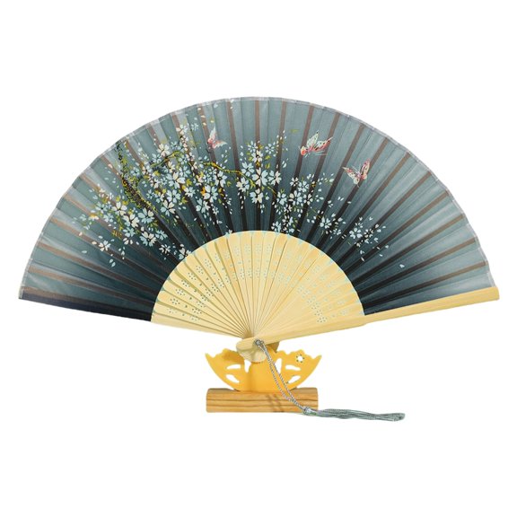 Jesscasday Vintage Silk Folding Hand Fan For Women Traditional Dance Performances Props