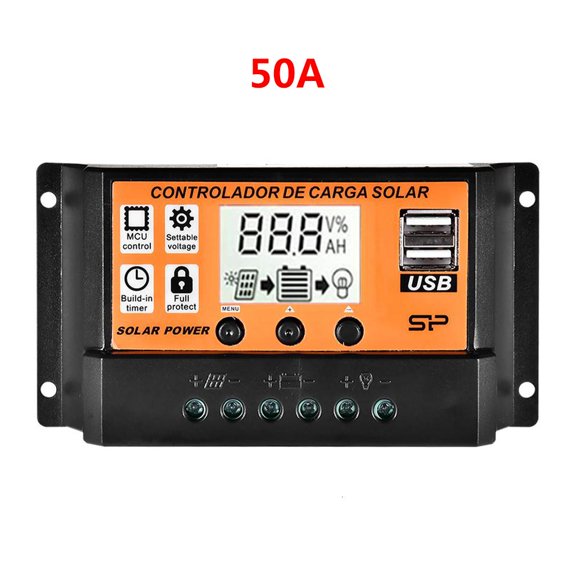 Jesscasday WM Controllers LCD Dual USB 5V Output Solar Panel PV Regulator Accessories