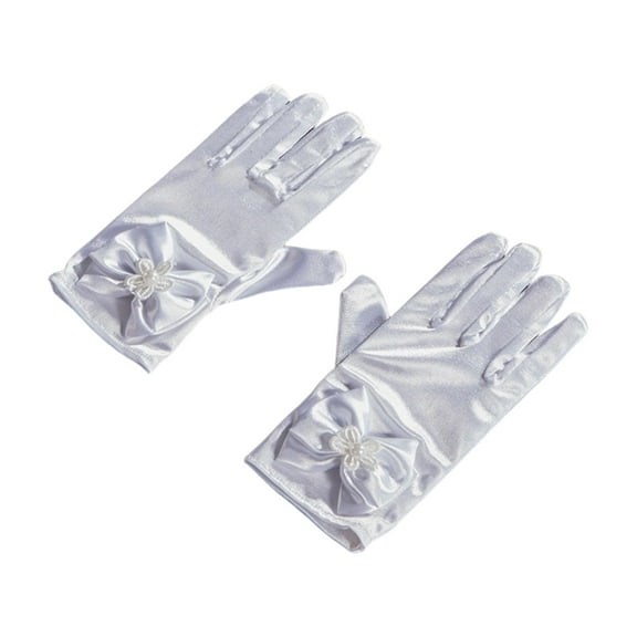 Jesscasday White Gloves Formal Uniform Gloves for Boys Girls Art Show Party White Gloves