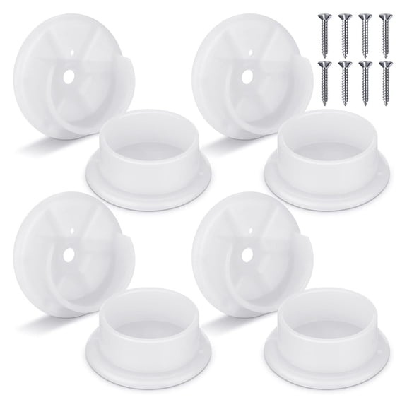 Jesscasday White Plastic Closet Rod Support Reinforced Poles Brackets for Home Storage