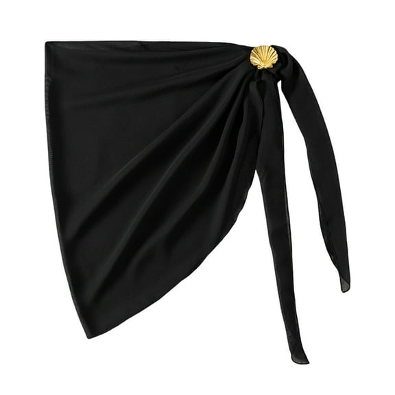 Jesscasday Women Chiffons Beach Skirt Shell Beach Wrap Sarongs Swim Sarongs Beach Covers Up Solid Color Beach Wrap Short Sarongs