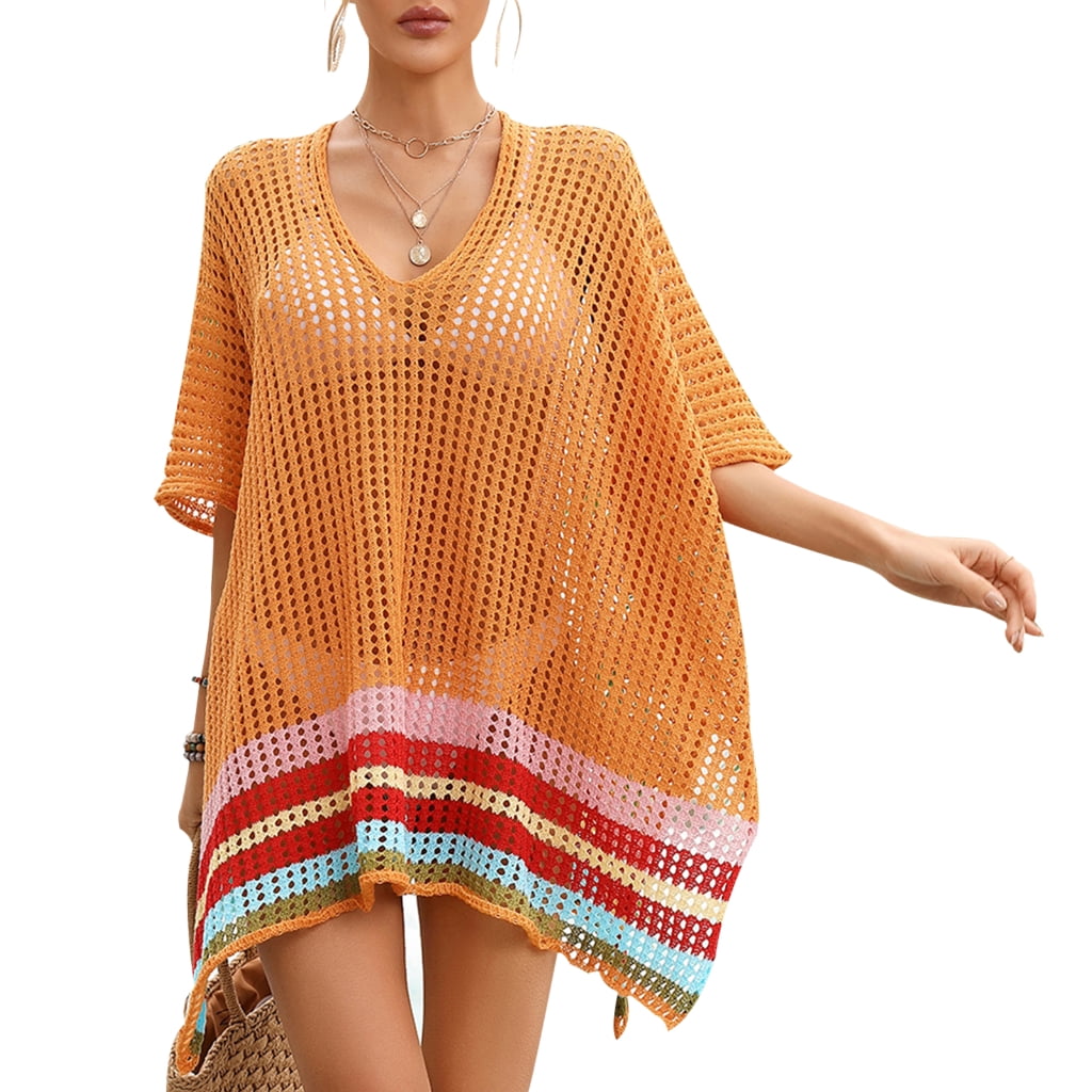 Jesscasday Women ColorBlock BeachDress Hollow out Vneck Bikinis — free download