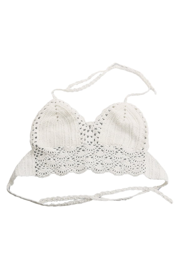 Women Sexy Bikini Handmade Swimwear Crochet Beach Swimsuit Cover Up Knitted Tops