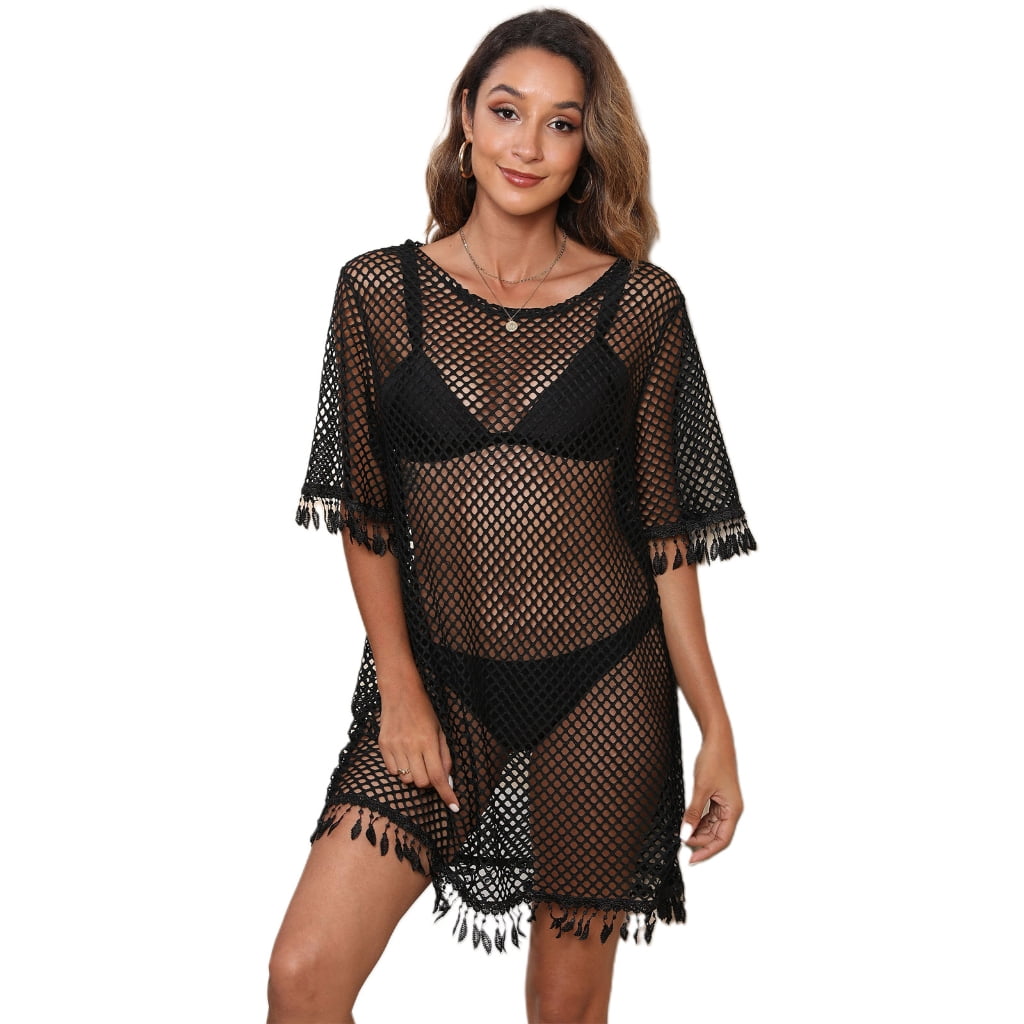Beach Dress Loose Backless See through Lace Dress
