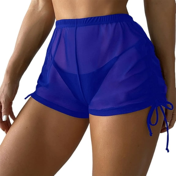 Jesscasday Womens Swim Shorts Solid Color Bikinis Bottom Girls Drawstring Swimsuit Bottom Highs Waist Swim Shorts for Beachwears