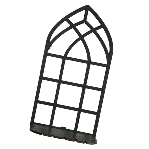Jesscasday Wood Black Wall Mounted Shelf Window Frame Crystal Display Stand Gothic Decors