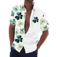 Jessdjexs Men'S Shirts St. Patricks Day Printed Short Sleeved Lapel