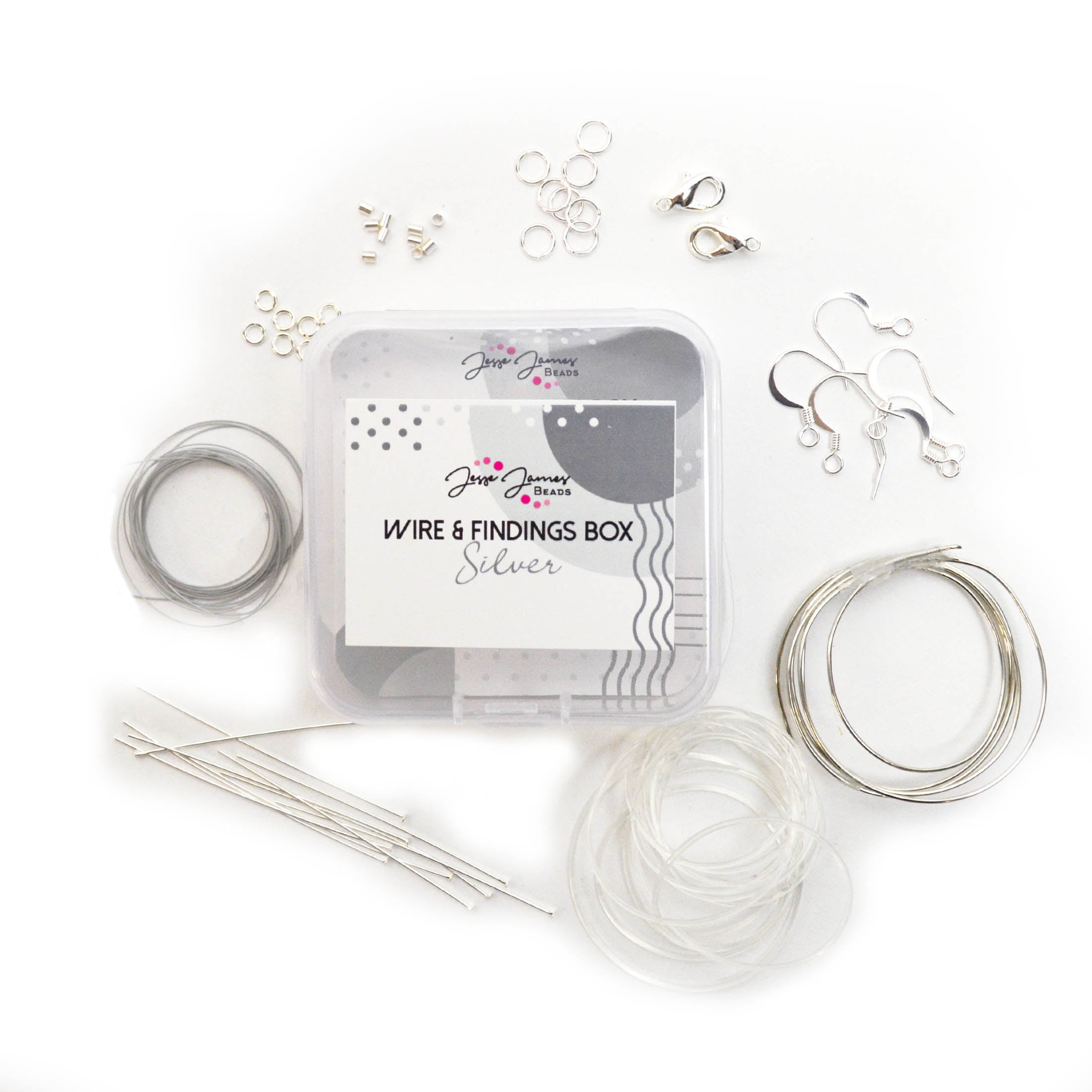 Jesse James Beads Metal Wire and Findings Kit in Silver, 47 pcs