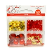 Jesse James Beads Red Crystal Window Box Loose Beads 100 Count