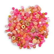 Jesse James Craft Beads Mix – Party Pink, 100 Pieces – Multi-Purpose Craft Beads for Teens & Adults