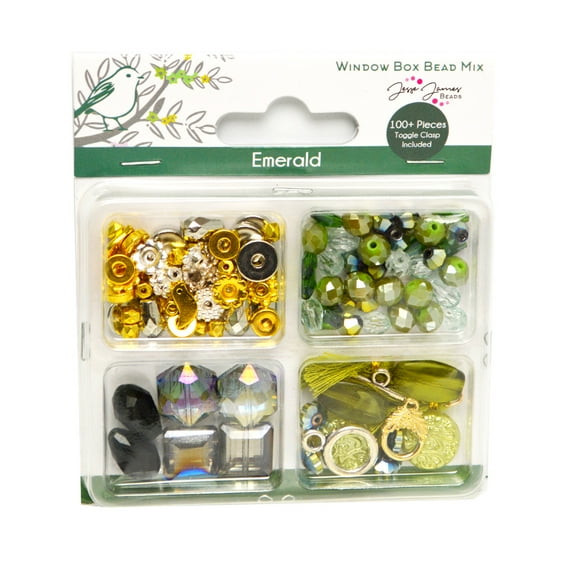 Jesse James Emerald Green Glass Beads