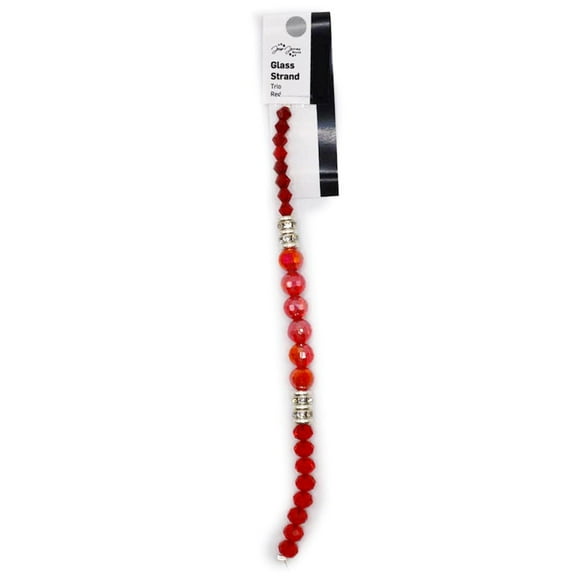 Jesse James Glass Strand Beads Trio – Red, 1 Piece, Ideal for Ages 16 and Up