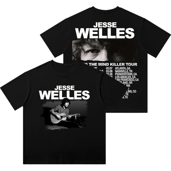 Jesse Welles Fear Is The Mind Killer Tour Merch Wash Tee Unisex Fashion Short Sleeve Cotton T-Shirts