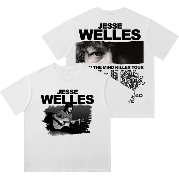 Jesse Welles Fear Is The Mind Killer Tour Merch Wash Tee Unisex Fashion Short Sleeve Cotton T-Shirts