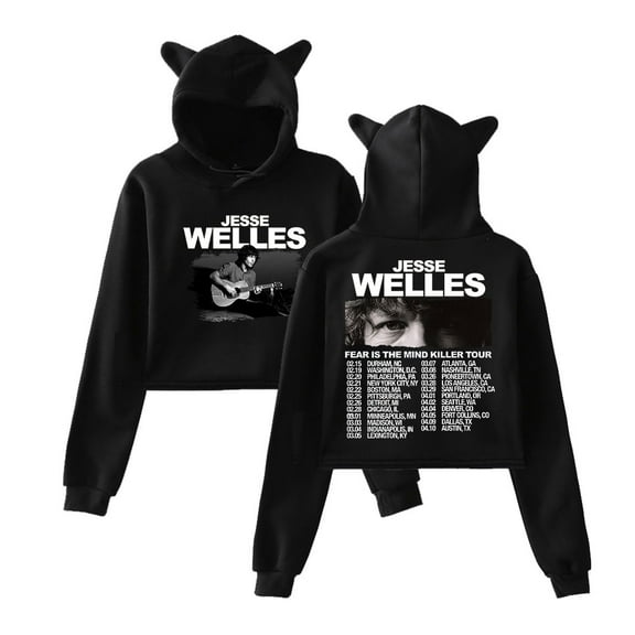 Jesse Welles Fear Is The Mind Killer Tour Pullover Female Cat Ears Hoodie Long Sleeve Tee