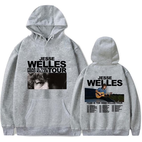 Jesse Welles Fear is The Mind Killer Tour 2025 Merch Hoodie Pockets Drawstring Unisex Hooded Sweatshirt Fashion Clothing