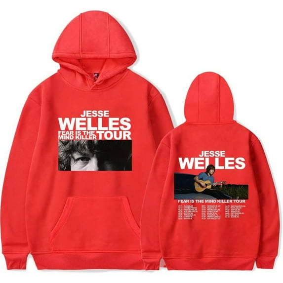 Jesse Welles Fear is The Mind Killer Tour 2025 Merch Hoodie Pockets Drawstring Unisex Hooded Sweatshirt Fashion Clothing