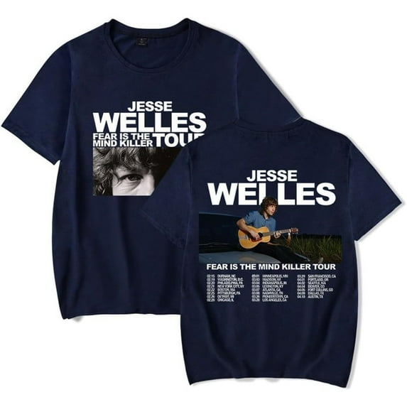 Jesse Welles Fear is The Mind Killer Tour 2025 Merch Short Sleeve T-shirt Unisex Fashion Crew Neck Top
