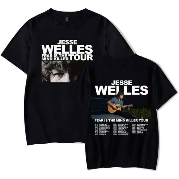 Jesse Welles Fear is The Mind Killer Tour 2025 Merch Short Sleeve T-shirt Unisex Fashion Crew Neck Top