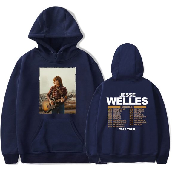 Jesse Welles Middle Tour 2025 Merch Hoodies Women Men Casual Long Sleeve Sweatshirt Fashion Clothes