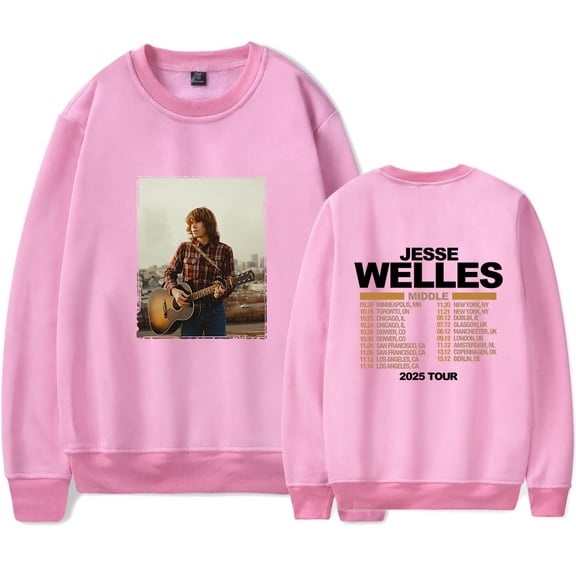 Jesse Welles Middle Tour 2025 Merch Sweatshirt Women Men Casual Crewneck Long Sleeve Pullover Clothes