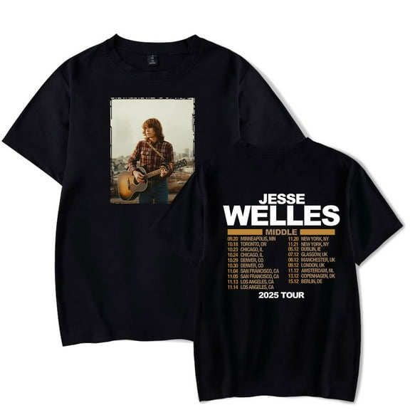 Jesse Welles Middle Tour 2025 Merch T-Shirt Women Men Crewneck Casual Short Sleeve Tee