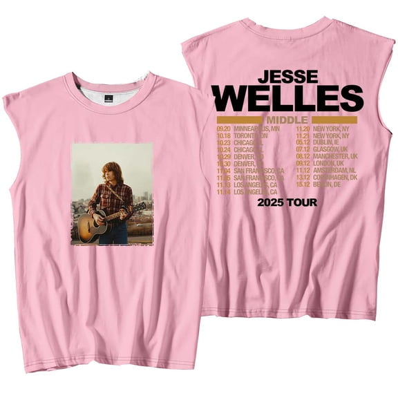 Jesse Welles Middle Tour 2025 Merch Tank Tops Sleeveless Sport Vest Women Men Outdoor Sportwear