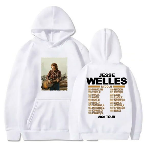 Jesse Welles Middle Tour Hoodies Streetwear Pullovers Cosplay Women Men Long Sleeve Sweatshirts
