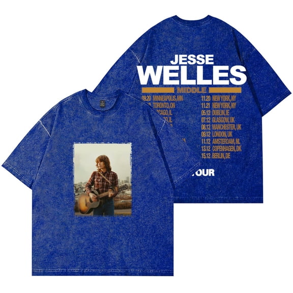 Jesse Welles Middle Tour Wash T-Shirts Cotton Crewneck Short Sleeve Women Men Streetwear Tee