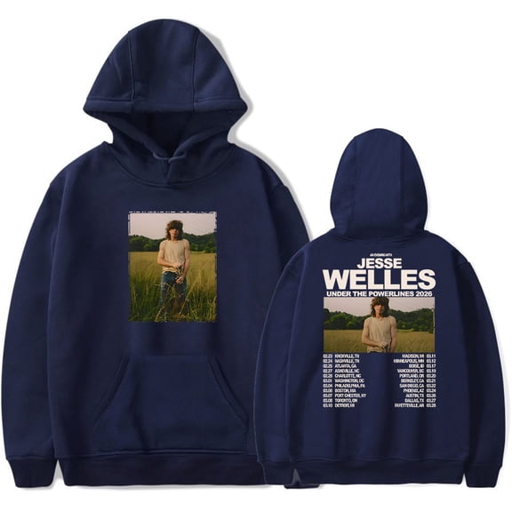 Jesse Welles Under The Powerlines 2026 Tour Hoodie Unisex Long Sleeve Pullover Casual Trendy Sweatshirt