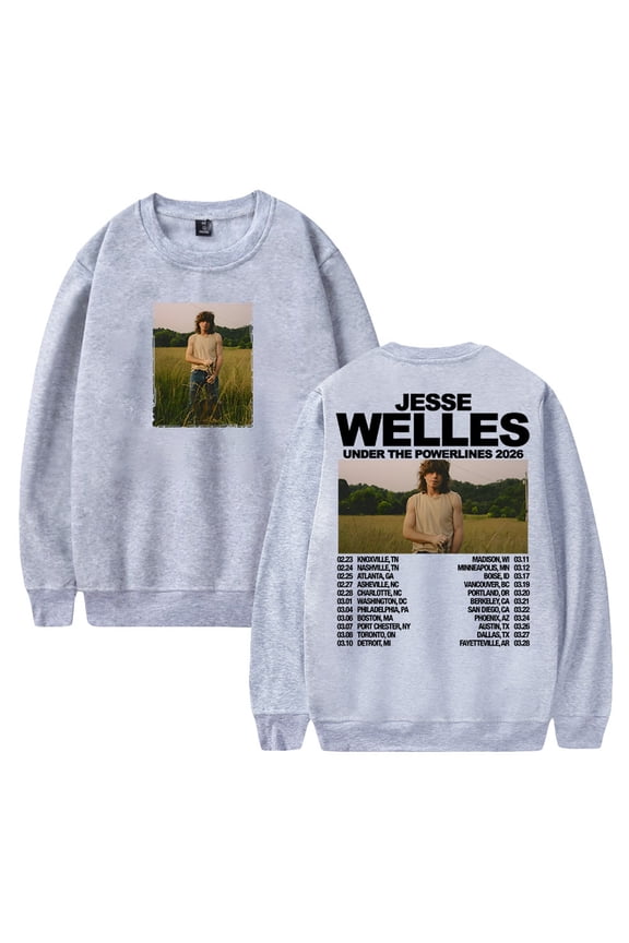 Jesse Welles Under The Powerlines Tour 2026 Crewneck Long Sleeve Women Men Pullover Sweatshirt