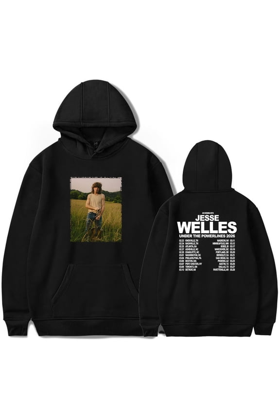 Jesse Welles Under The Powerlines Tour 2026 Hoodies Women Men Casual Long Sleeve Sweatshirt Clothes