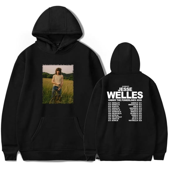 Jesse Welles Under The Powerlines Tour 2026 Hoodies Women Men Casual Long Sleeve Sweatshirt Clothes